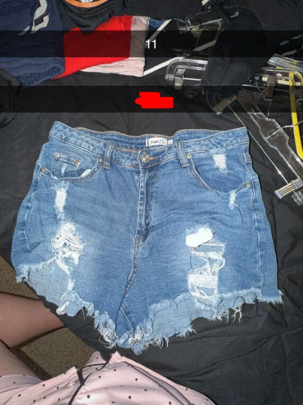 Rue21 Light Blue Distressed High-Rise Jean Shorts